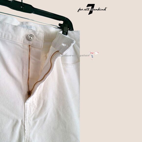 7 FOR ALL MANKIND NEW ALEXA Corduroy High Waist Crop Wide Leg Pant 33 - Picture 4 of 11